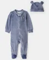 Carter's Baby Boys 2-piece Long-sleeve Sleep And Play Pajama And Beanie Set In Blue
