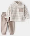 Carter's Baby Boys 2-piece Long-sleeve Top And Joggers Set In Multi