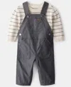 Carter's Baby Boys 2-piece Stripe Sweater And Overall Set In Multi