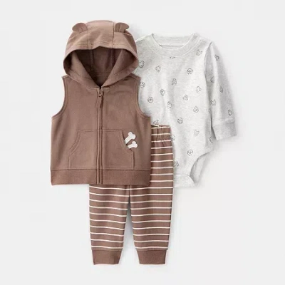 Carter's Baby Boys 3-pc. Pant Set In Brown