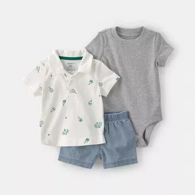 Carter's Baby Boys 3-pc. Short Set In Blue