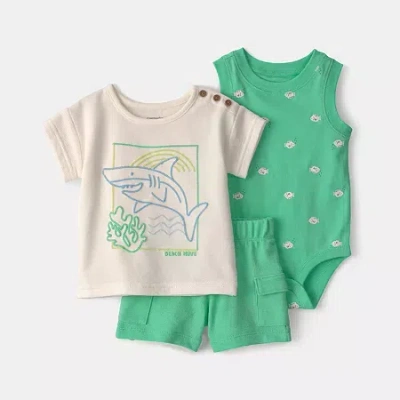 Carter's Baby Boys 3-pc. Short Set In Green