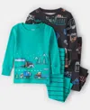 Carter's Baby Boys 4-piece Truck Printed Long-sleeve Top And Pants Set In Multi