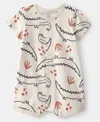 Carter's Baby Boys Alligator Printed Snap-up Romper In Neutral