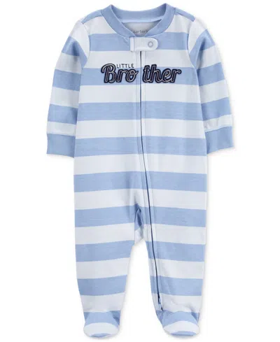 Carter's Baby Boys And Baby Girls 2-way Zip Sleep And Play Coverall In Blue Brother
