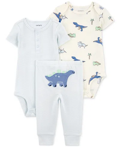 Carter's Baby Boys And Baby Girls 3-pc. Little Character Bodysuit & Pant Set In Blue