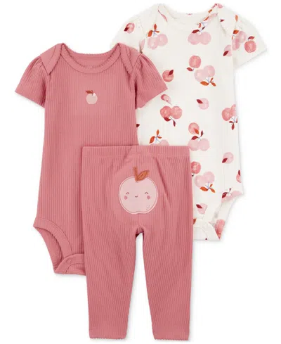 Carter's Baby Boys And Baby Girls 3-pc. Little Character Bodysuit & Pant Set In Pink