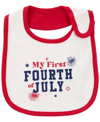 Carter's Baby Boys And Baby Girls 4th Of July Teething Bib In White,red
