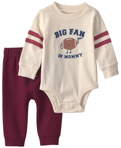 Carter's Baby Boys' And Baby Girls' Long-sleeve Bodysuit And Pants, 2-piece Set In Neutral