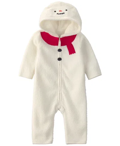 Carter's Baby Boys' And Baby Girls' Snowman Fleece Jumpsuit In Green