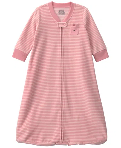 Carter's Baby Boys' And Baby Girls' Striped Fleece Loose-fit Wearable Blanket In Pink