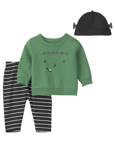 Carter's Baby Boys' And Girls' Halloween Monster Top, Pants And Hat, 3-piece Set In Green
