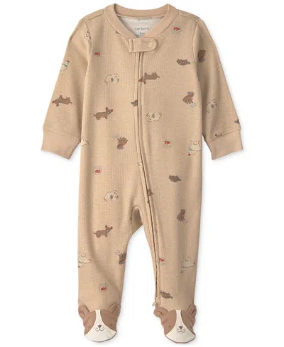Carter's Baby Boys' And Girls' Snug Fit 2-way Zip Sleep & Play In Brown
