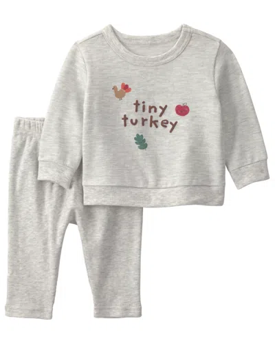 Carter's Baby Boys' And Girls' Tiny Turkey French Terry Top And Pants, 2-piece Set In Gray
