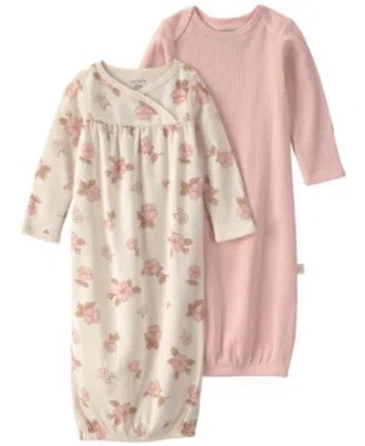 Carter's Carters Baby Boys Baby Girls Sleeper Gowns 2 Pack In Pink