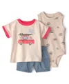 Carter's Baby Boys 3-pc. Short Set In Neutral
