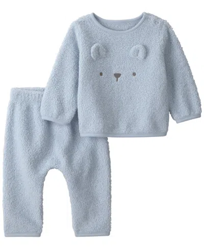 Carter's Baby Boys' Bear Fleece Top And Pants, 2-piece Set In Blue