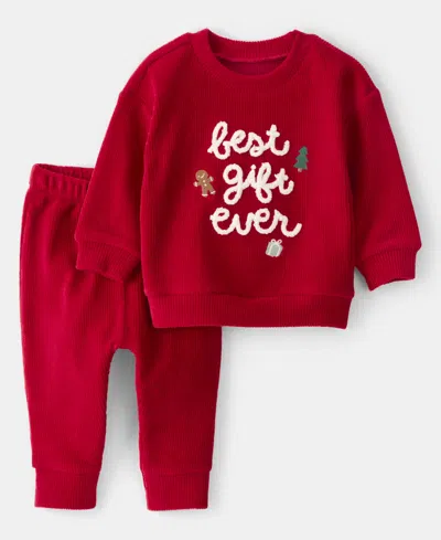 Carter's Baby Boys Best Gift Ever Holiday Sweater And Pants, 2-piece Set In Multi
