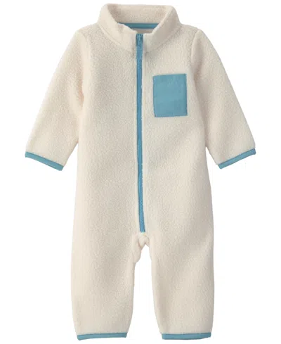Carter's Baby Boys' Color-block Fleece Jumpsuit In Cream,blue