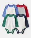 Carter's Baby Boys Colorblocked Raglan-sleeve Bodysuits, 4 Pack In Multi