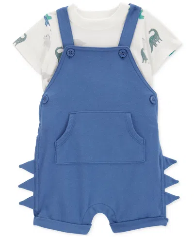 Carter's Baby Boys Cotton Dinosaur T-shirt & Shortall, 2 Piece Set In Blue