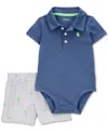 Shop Carter's Baby Boys Cotton Polo Bodysuit & Striped Shorts, 2 Piece Set