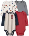 Carter's Baby Boys Round Neck Long Sleeve Rib 4-pc. Bodysuit