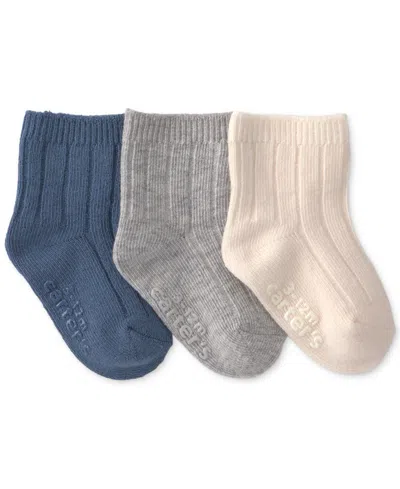 Carter's Baby Boys' Crew Socks, 3-pack In Blue