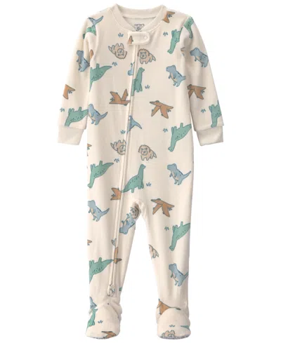 Carter's Carters Baby Boys' Dino 2-way Zip Dream Plush Snug-fit Footed Pajama In Multi