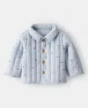 Carter's Baby Boys Dinosaur Quilted Cardigan In Blue