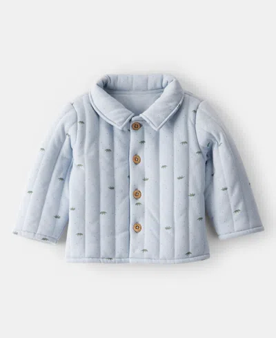 Carter's Baby Boys Dinosaur Quilted Cardigan In Blue