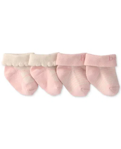 Carter's Baby Boys' Hello Baby Foldover Socks, 2-pack In Burgundy