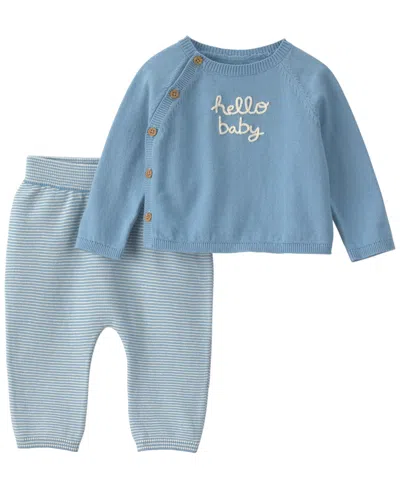 Carter's Carters Baby Boys' Hello Baby Graphic Long-sleeve Top And Pants, 2-piece Set In Multi