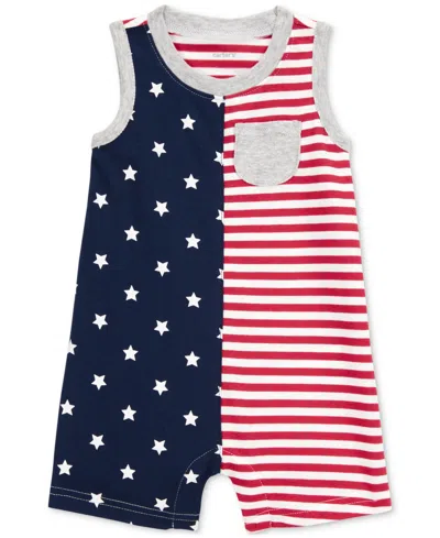 Carter's Baby Boys July 4th Romper In Red,white,blue