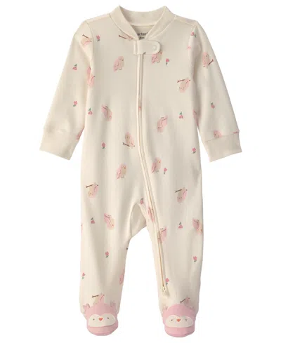 Carter's Baby Boys' Milk And Cookies Cotton 2-way Zip Sleep & Play In Neutral