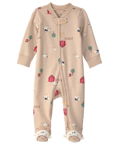 Carter's Baby Boys' Milk And Cookies Cotton 2-way Zip Sleep & Play In Neutral