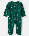 Carter's Baby Boys Or Baby Girls Christmas Tree Print Zip-up Sleep And Play Coverall In Multi