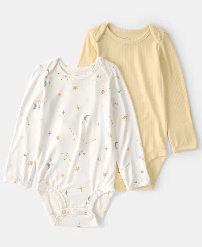 Carter's Baby Boys' Or Baby Girls' Constellation Long-sleeve Bodysuits, 2-pack In Multi