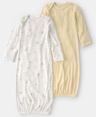 Carter's Baby Boys' Or Baby Girls' Constellation Long-sleeve Sleeper Gowns, 2-pack In Multi