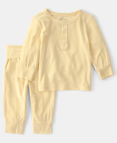 Carter's Baby Boys' Or Baby Girls' Crewneck Top And Pants, 2-piece Set In Yellow