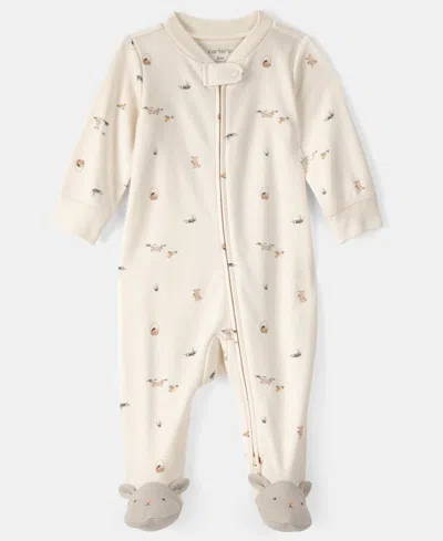 Carter's Baby Boys' Or Baby Girls' Easter Bunny Sleep And Play Long-sleeve Footed Coverall In Nude