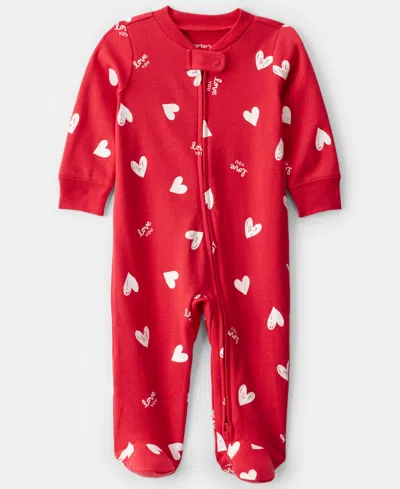 CARTER'S BABY BOYS OR BABY GIRLS HEART PRINT SNUG FIT SLEEP AND PLAY PAJAMA