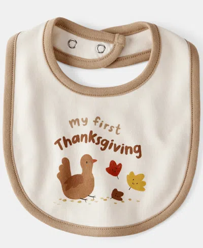 Carter's Baby Boys Or Baby Girls My First Thanksgiving Teething Bib In Brown