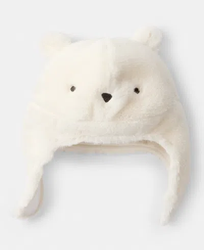 Carter's Baby Boys Or Baby Girls Polar Bear Winter Trapper Hat In White