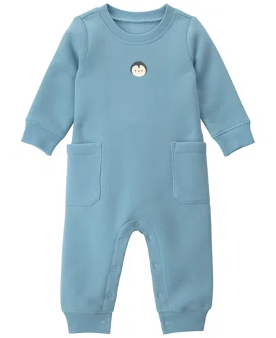 Carter's Baby Boys' Penguin Fleece Long-sleeve Jumpsuit In Blue