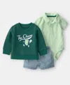 Carter's Baby Boys 3-pc. Short Set In Green