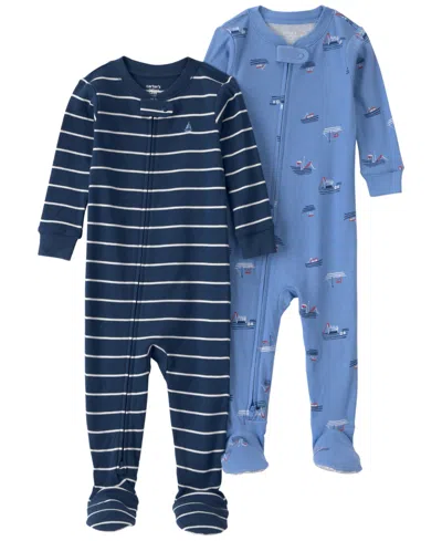 Carter's Baby Boys' Printed One-piece Pajama Set, 2-pack In Multi