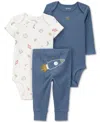 Carter's Baby Boys Rocket Ship Little Character Bodysuits & Pants, 3 Piece Set