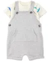 Carter's Baby Boys Shark-print T-shirt & Shortall, 2 Piece Set In Gray