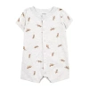 Carter's Baby Boys Short Sleeve Animal Romper In White